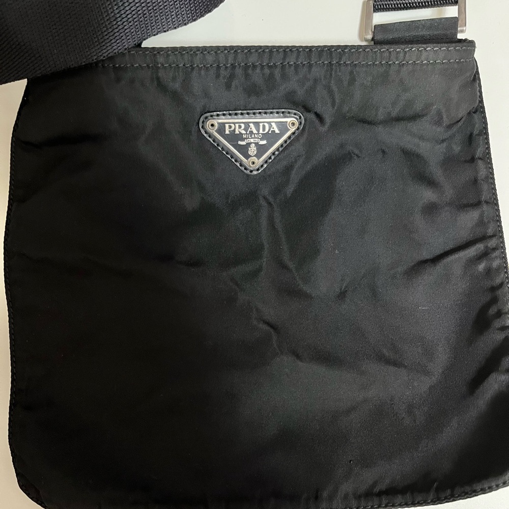PRADA messenger small tessuto black nylon crossbody bag